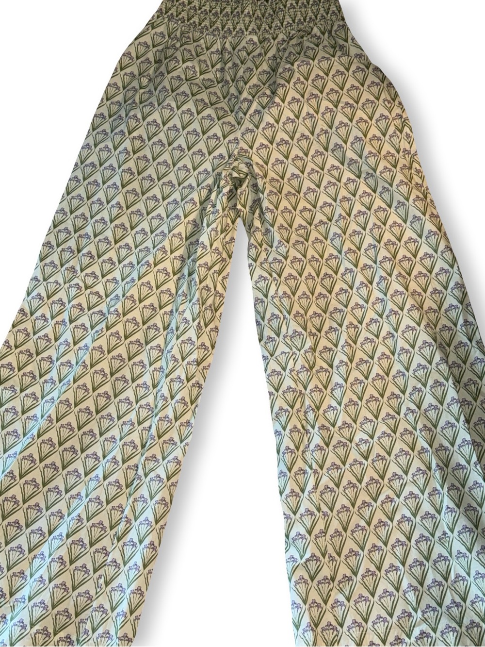 Green Patterned Wide-Leg Knit Pants - Picture 3 of 5